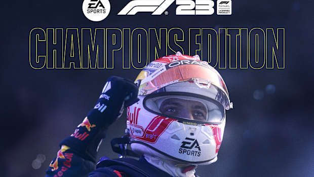 F1 23 Champions Edition cover with Max Verstappen.